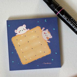Bear and Biscuit Note Pads | 50 Sheets | Mini Note Pad | To Do List | Stationery